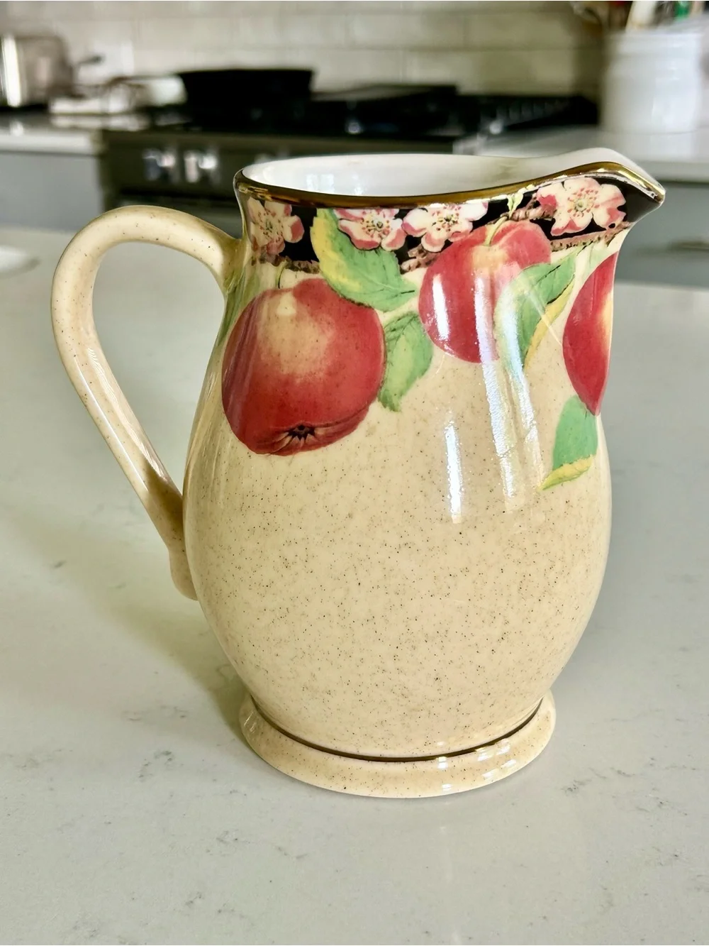 Ceramica Yapacunchi Pitcher with gold rim~product of Ecuador